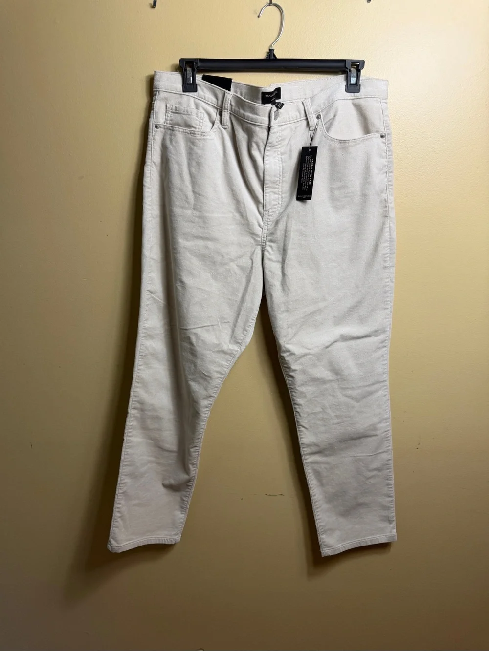 NWT Banana Republic Slim Velvet Jeans Off-White Cream Size 18/34 Ankle High Rise